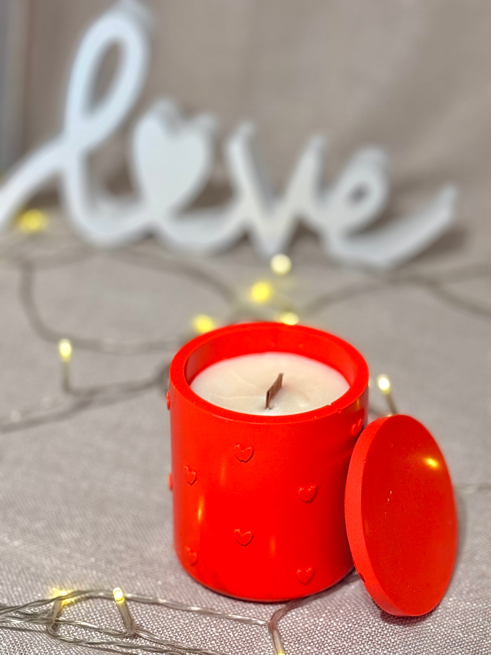 Bougie Saint-Valentin – Pot en jesmonite